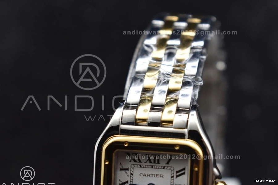 Ronda on Dial 1002 SS YG SS Quartz BVF Best Panthère UrbanChic YG 1:1 Bracelet White Edition 22mm 0314